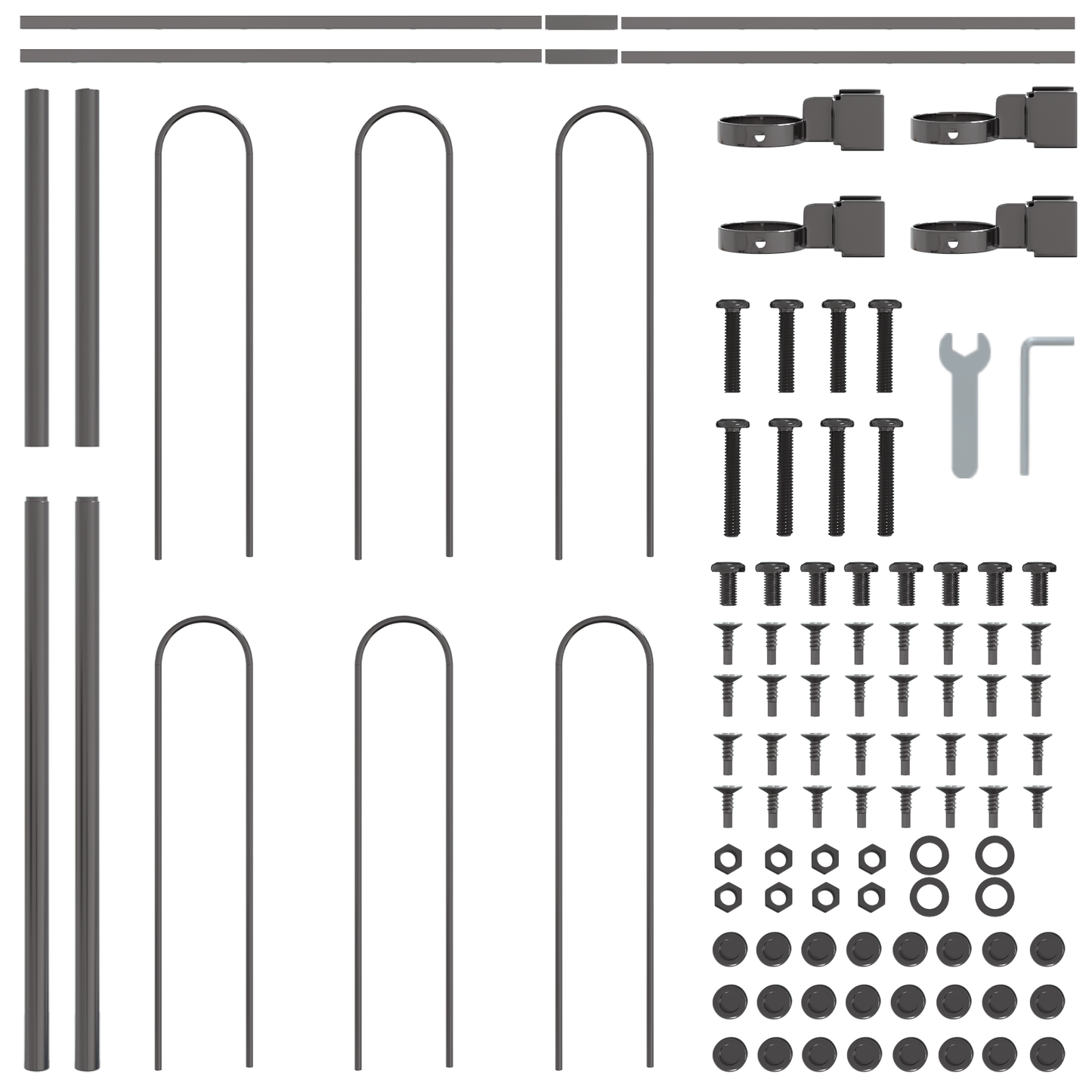 Gartenzaun Grau 3.4 x 1 m Pulverbeschichteter Stahl