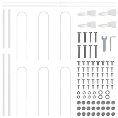 Gartenzaun Weiß 3.4 x 1 m Pulverbeschichteter Stahl