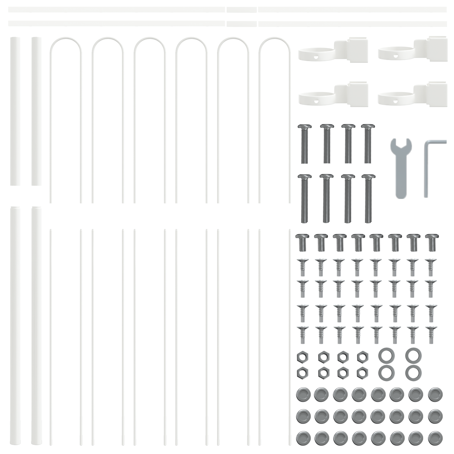 Gartenzaun Weiß 3.4 x 1.5 m Pulverbeschichteter Stahl