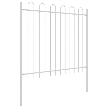 Gartenzaun Weiß 5.1 x 1.5 m Pulverbeschichteter Stahl