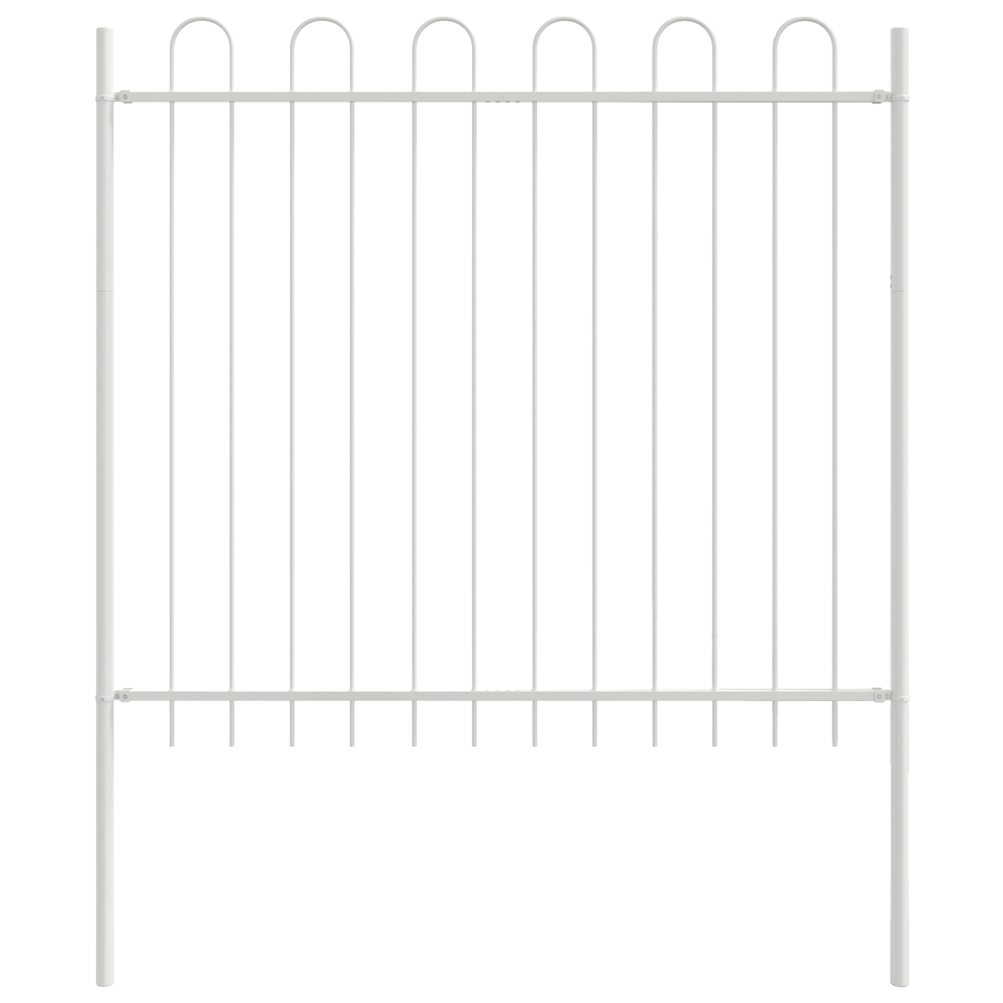 Gartenzaun Weiß 5.1 x 1.5 m Pulverbeschichteter Stahl