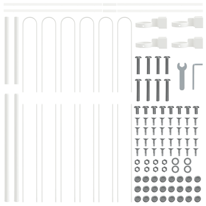 Gartenzaun Weiß 5.1 x 1.5 m Pulverbeschichteter Stahl