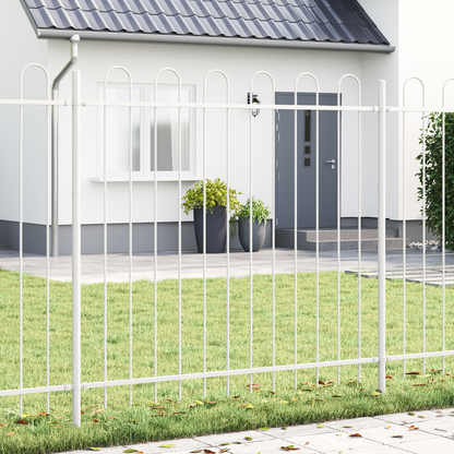 Gartenzaun Weiß 5.1 x 1.5 m Pulverbeschichteter Stahl