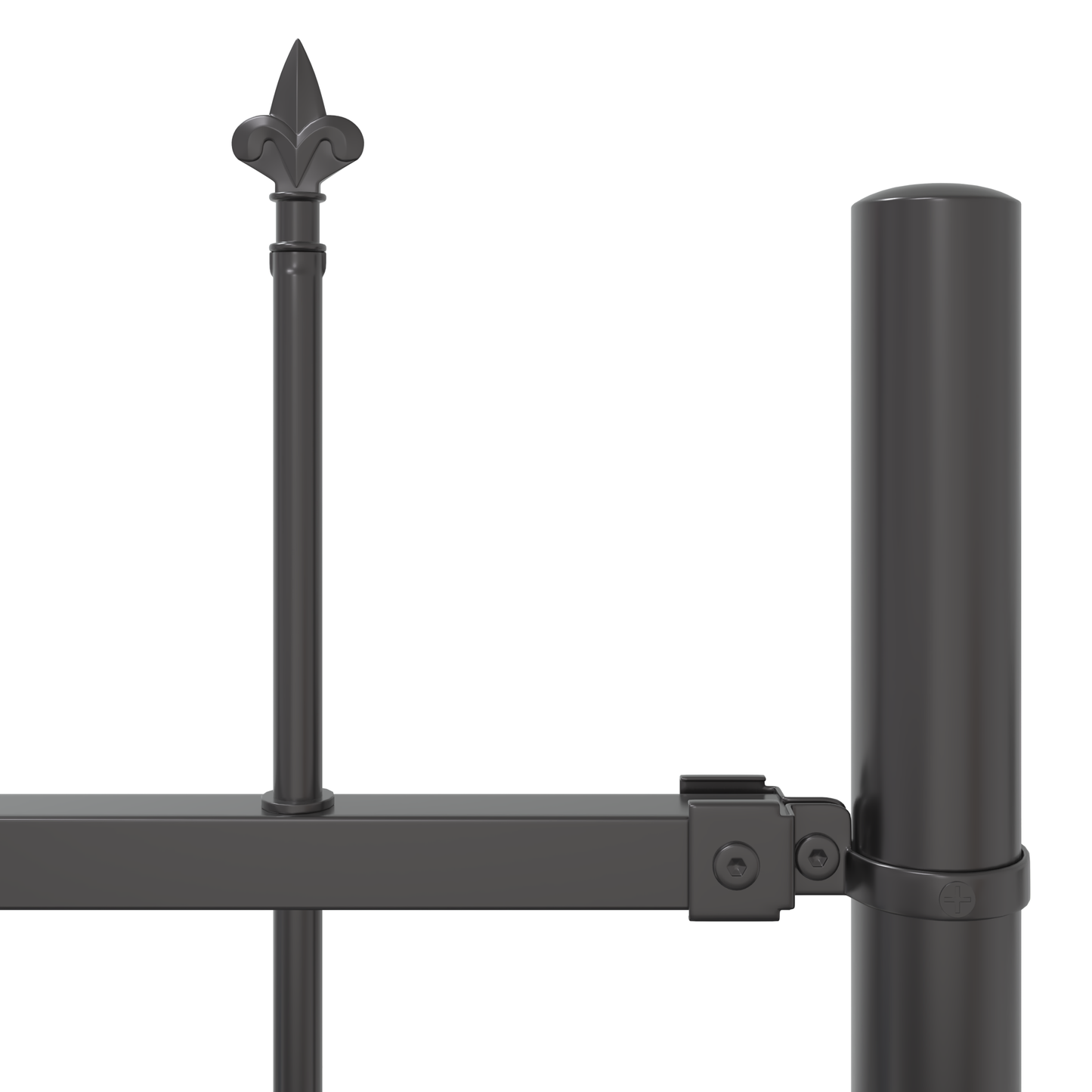 Gartenzaun Grau 6.8 x 1.2 m Pulverbeschichteter Stahl