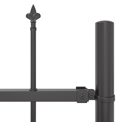 Gartenzaun Grau 6.8 x 1.2 m Pulverbeschichteter Stahl