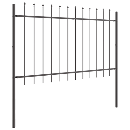 Gartenzaun Grau 6.8 x 1.2 m Pulverbeschichteter Stahl