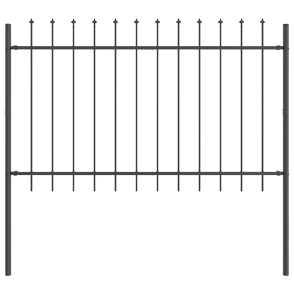Gartenzaun Grau 6.8 x 1.2 m Pulverbeschichteter Stahl