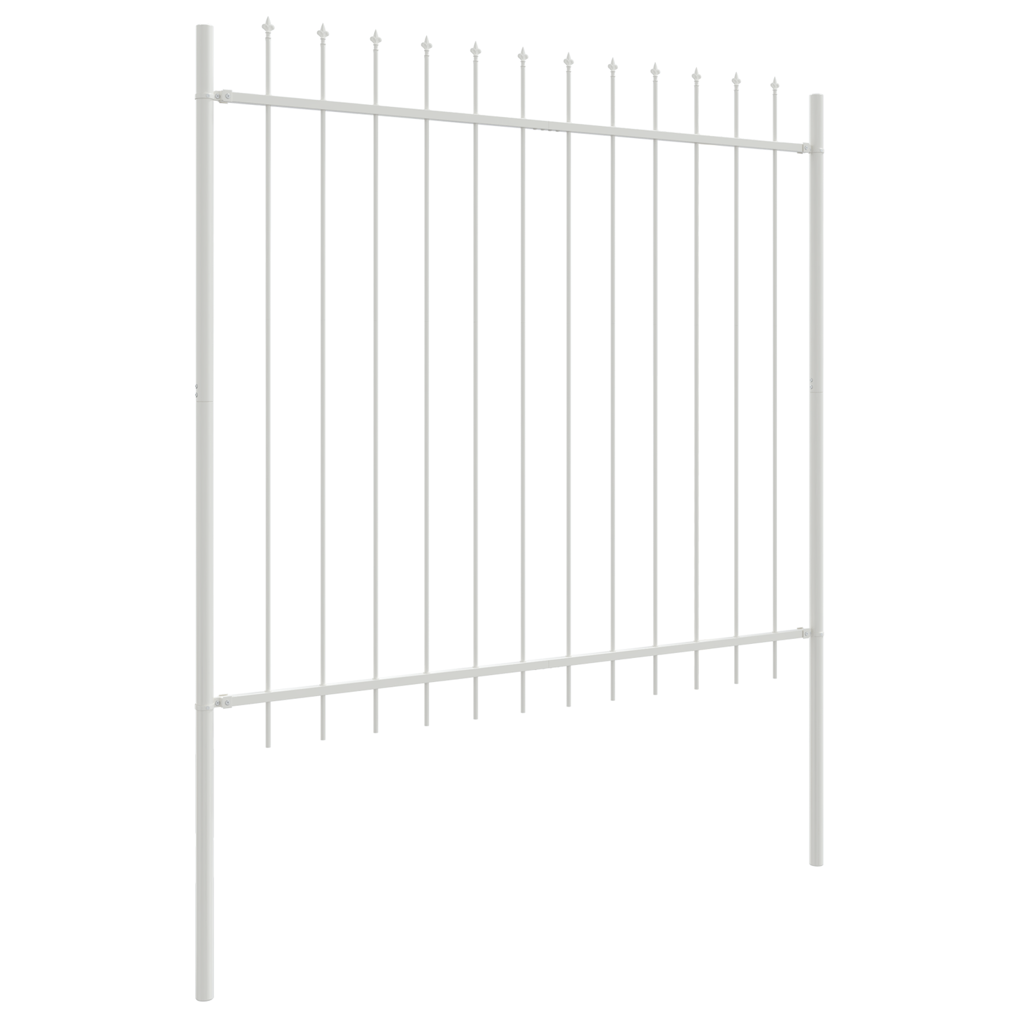 Gartenzaun Weiß 6.8 x 1.5 m Pulverbeschichteter Stahl