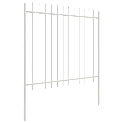 Gartenzaun Weiß 6.8 x 1.5 m Pulverbeschichteter Stahl