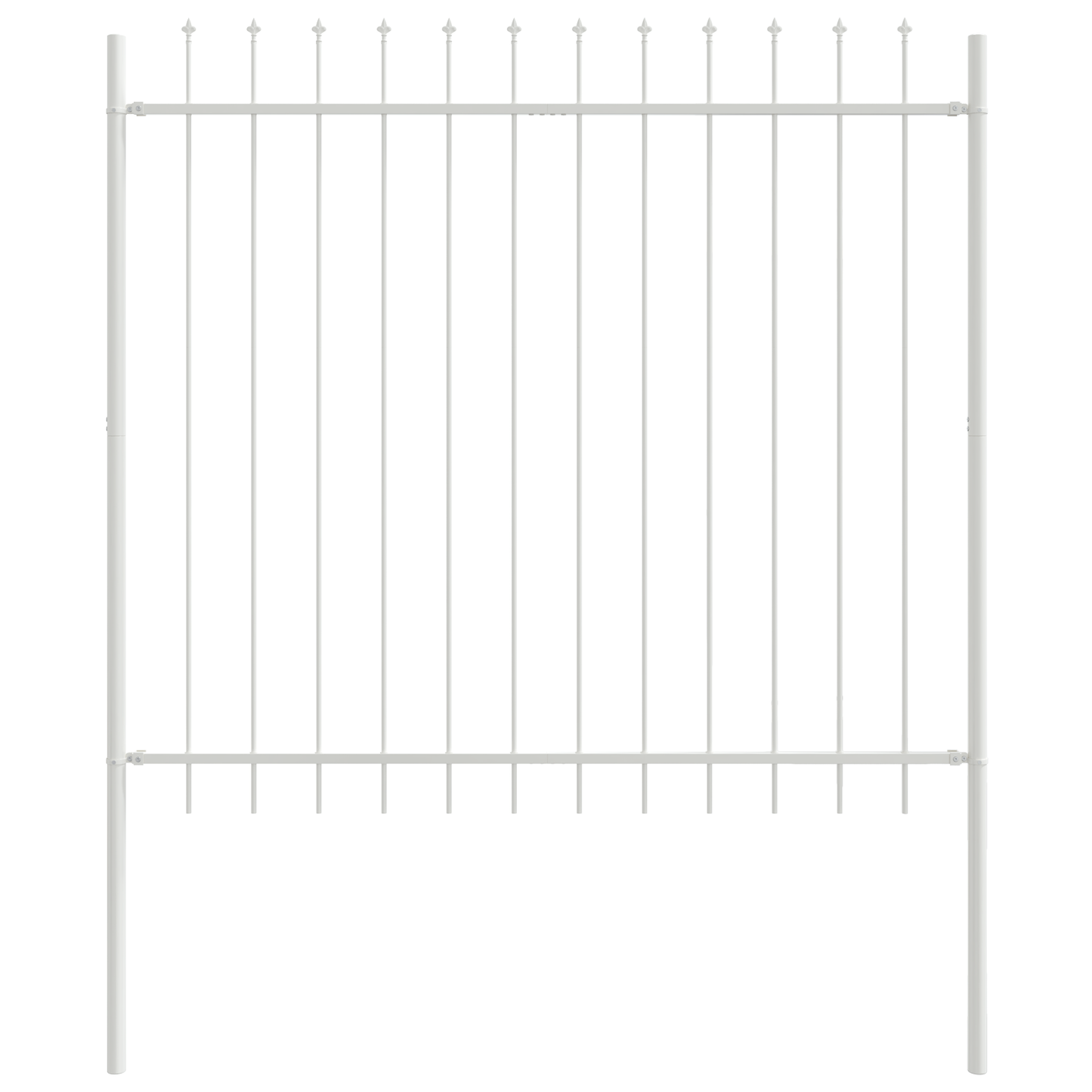 Gartenzaun Weiß 6.8 x 1.5 m Pulverbeschichteter Stahl