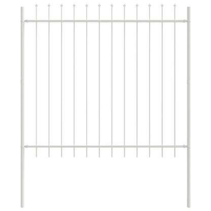 Gartenzaun Weiß 6.8 x 1.5 m Pulverbeschichteter Stahl