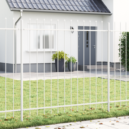 Gartenzaun Weiß 6.8 x 1.5 m Pulverbeschichteter Stahl
