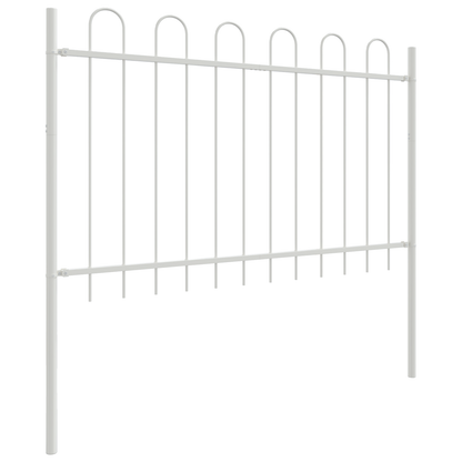 Gartenzaun Weiß 6.8 x 0.8 m Pulverbeschichteter Stahl