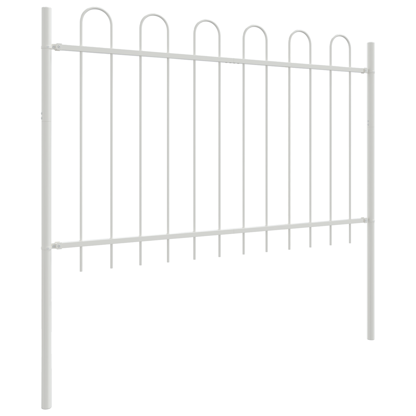 Gartenzaun Weiß 6.8 x 1.2 m Pulverbeschichteter Stahl