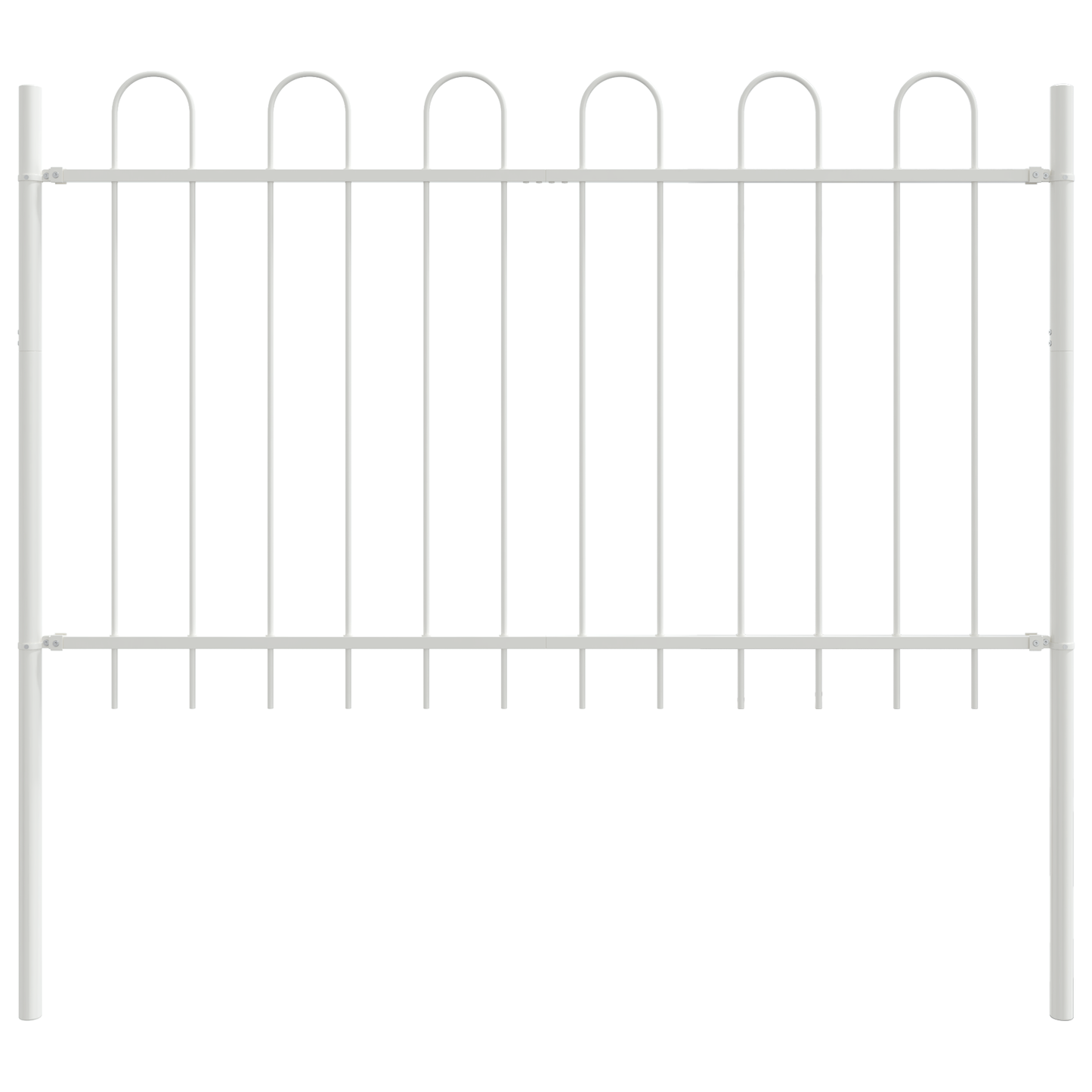 Gartenzaun Weiß 6.8 x 1.2 m Pulverbeschichteter Stahl