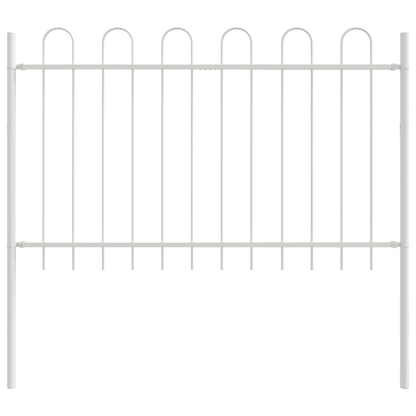 Gartenzaun Weiß 6.8 x 1.2 m Pulverbeschichteter Stahl