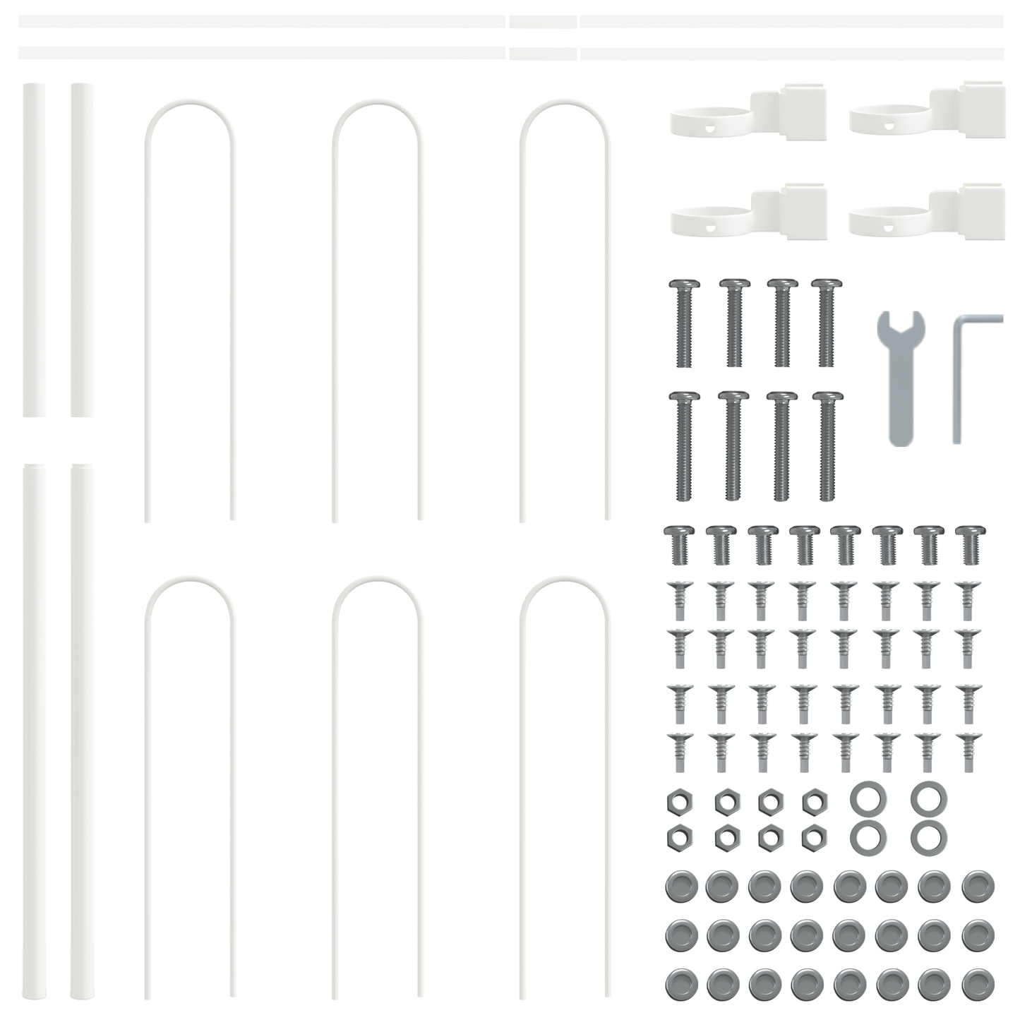 Gartenzaun Weiß 6.8 x 1.2 m Pulverbeschichteter Stahl