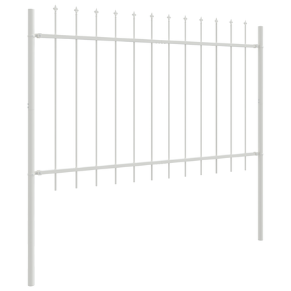 Gartenzaun Weiß 8.5 x 0.8 m Pulverbeschichteter Stahl