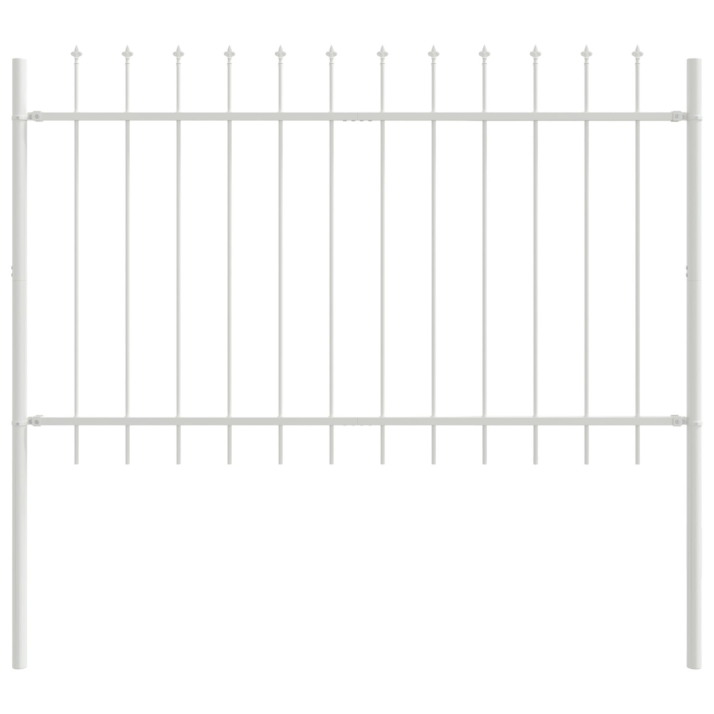 Gartenzaun Weiß 8.5 x 0.8 m Pulverbeschichteter Stahl