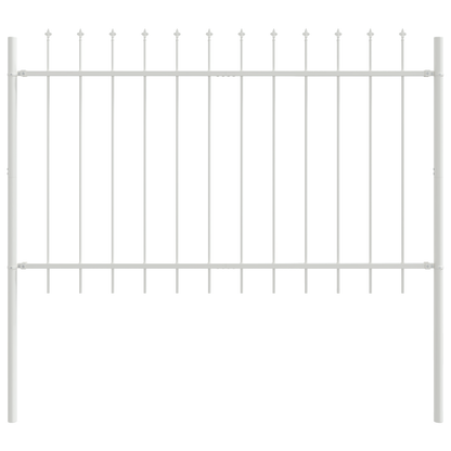 Gartenzaun Weiß 8.5 x 0.8 m Pulverbeschichteter Stahl