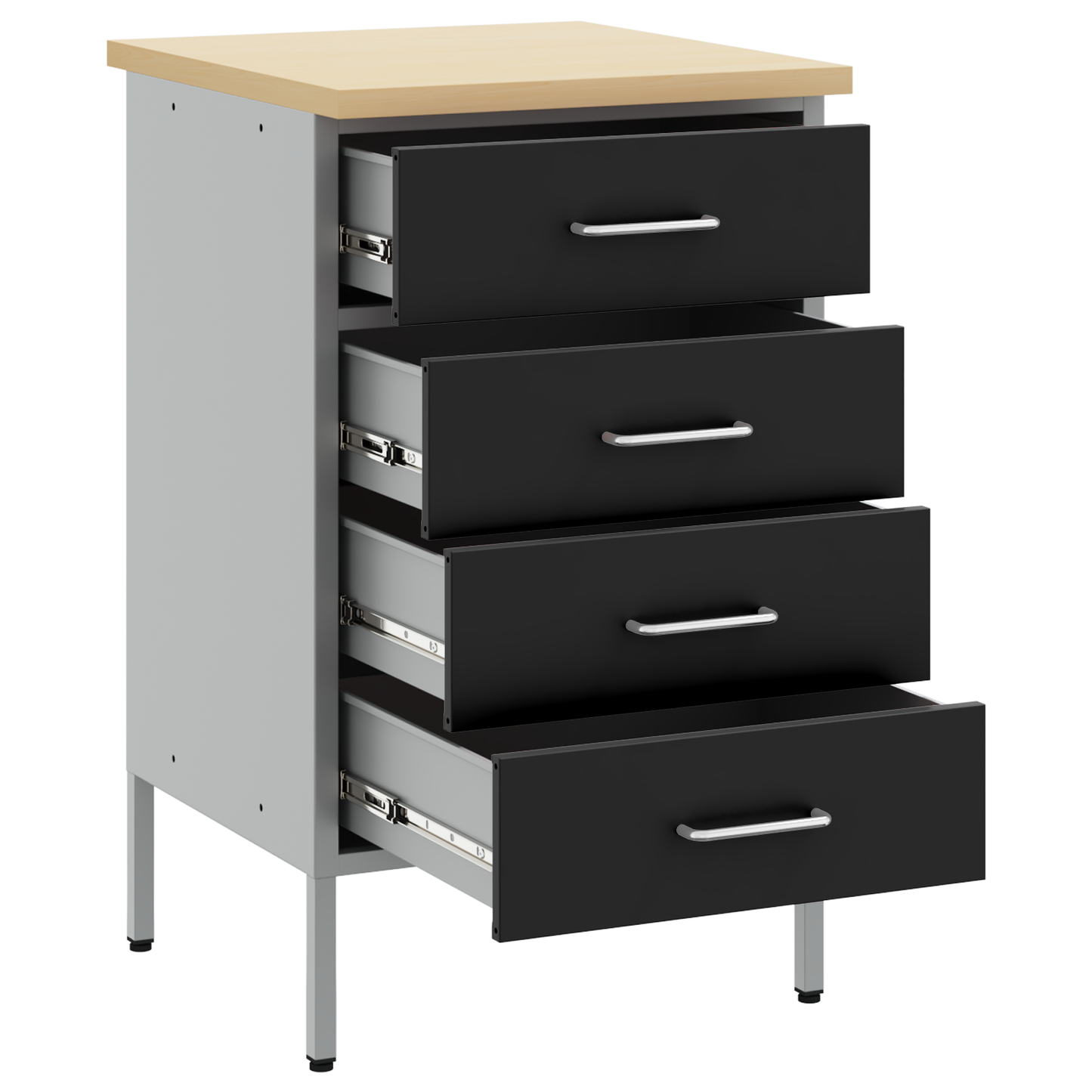 Werkbank mit Schubladen Schwarz und Grau 50 x 55 x 85 cm