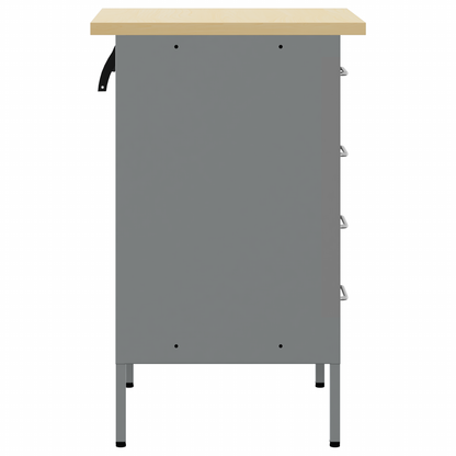 Werkbank mit Schubladen Schwarz und Grau 50 x 55 x 85 cm