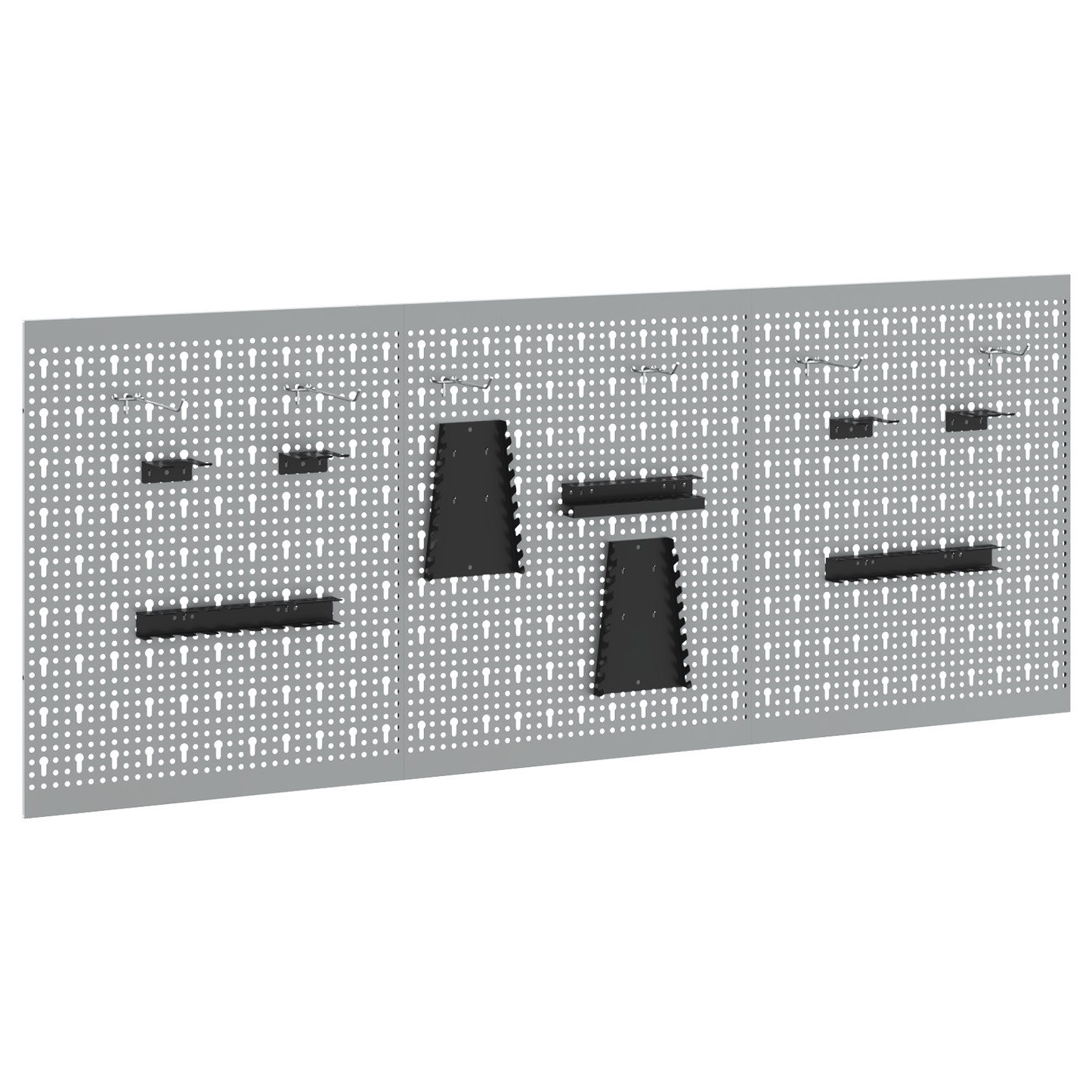 Aufbewahrungsbank 3 pcs Grau 150 x 1 x 60 cm