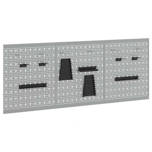 Aufbewahrungsbank 3 pcs Grau 150 x 1 x 60 cm