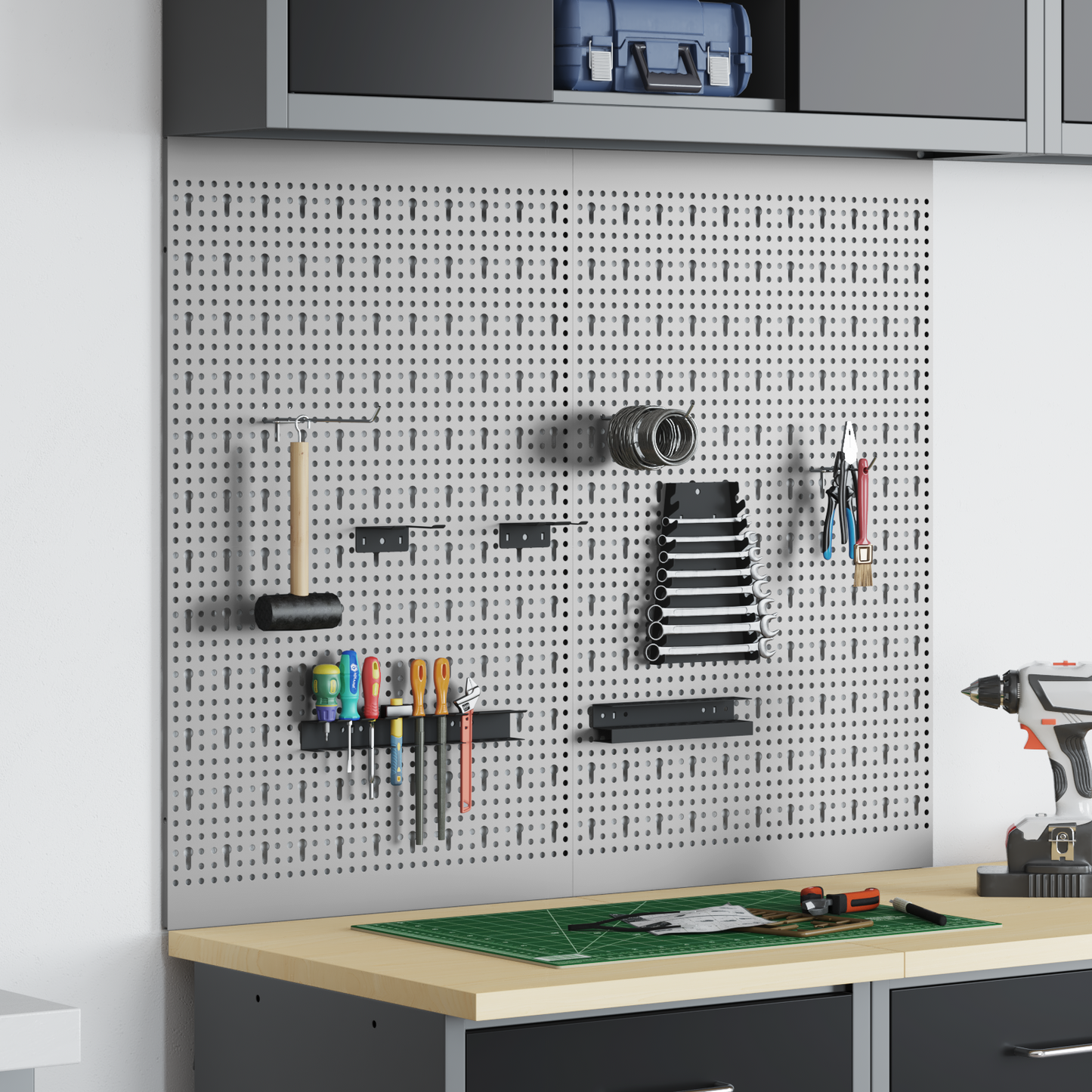 Aufbewahrungsbank 2 pcs Grau 100 x 1 x 80 cm