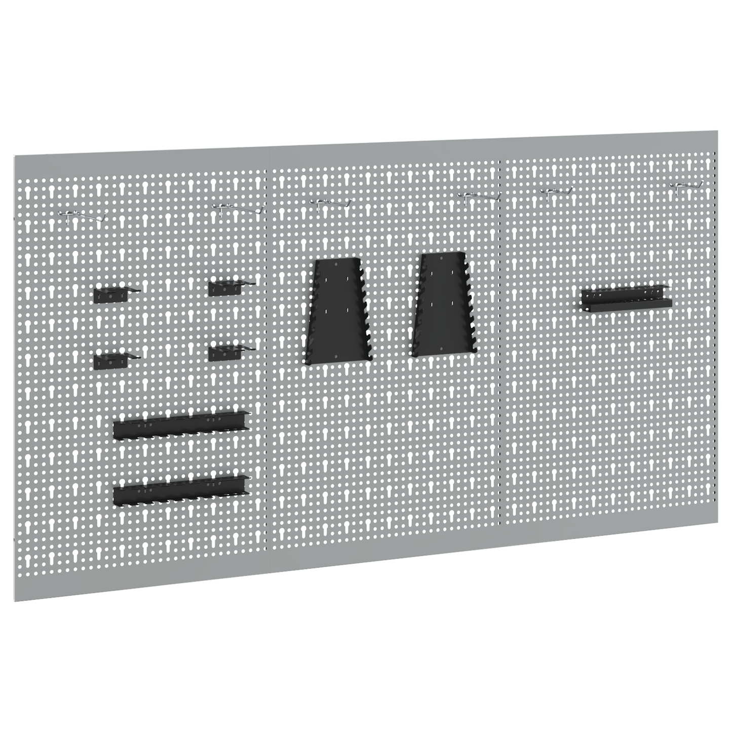 Aufbewahrungsbank 3 pcs Grau 150 x 1 x 80 cm