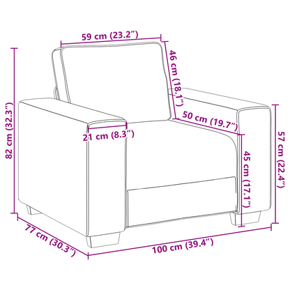 Sessel 60 cm Leinen
