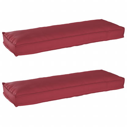 Pallet Kissen Set 2 pcs Weinrot 120 x 40 x 8 cm Oxford-Stoff