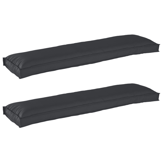 Pallet Kissen Set 2 pcs Schwarz 150 x 40 x 8 cm Stoff