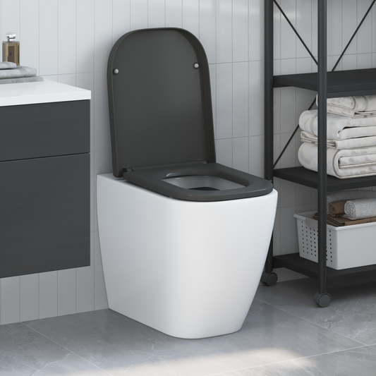 Toilettensitz mit Schnellverschluss und sanftem Schließen Duroplast Anthrazit
