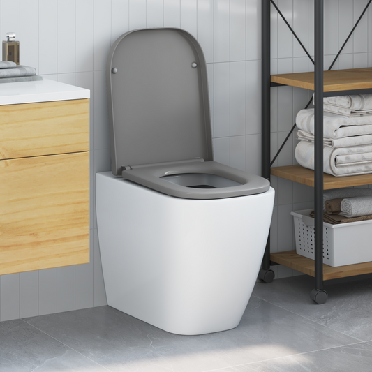 Toilettendeckel mit Schnellverschluss und sanftem Schließen Duroplast Grau