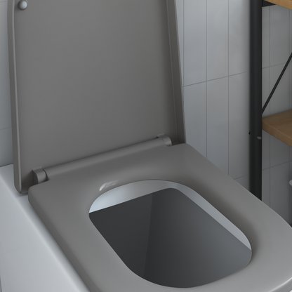 Toilettendeckel mit Schnellverschluss und sanftem Schließen Duroplast Grau