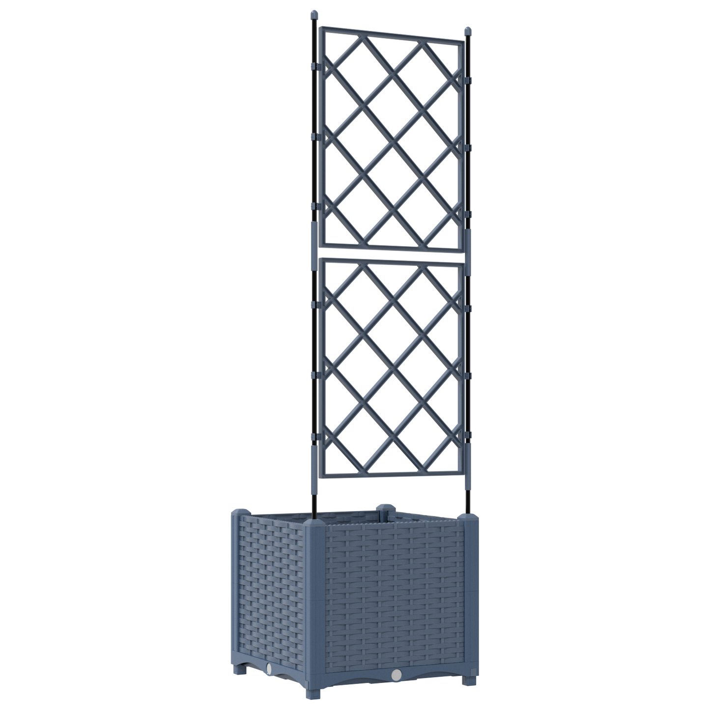 Gartenpflanzer mit Gitter Grau 40 x 40 x 143 cm PP