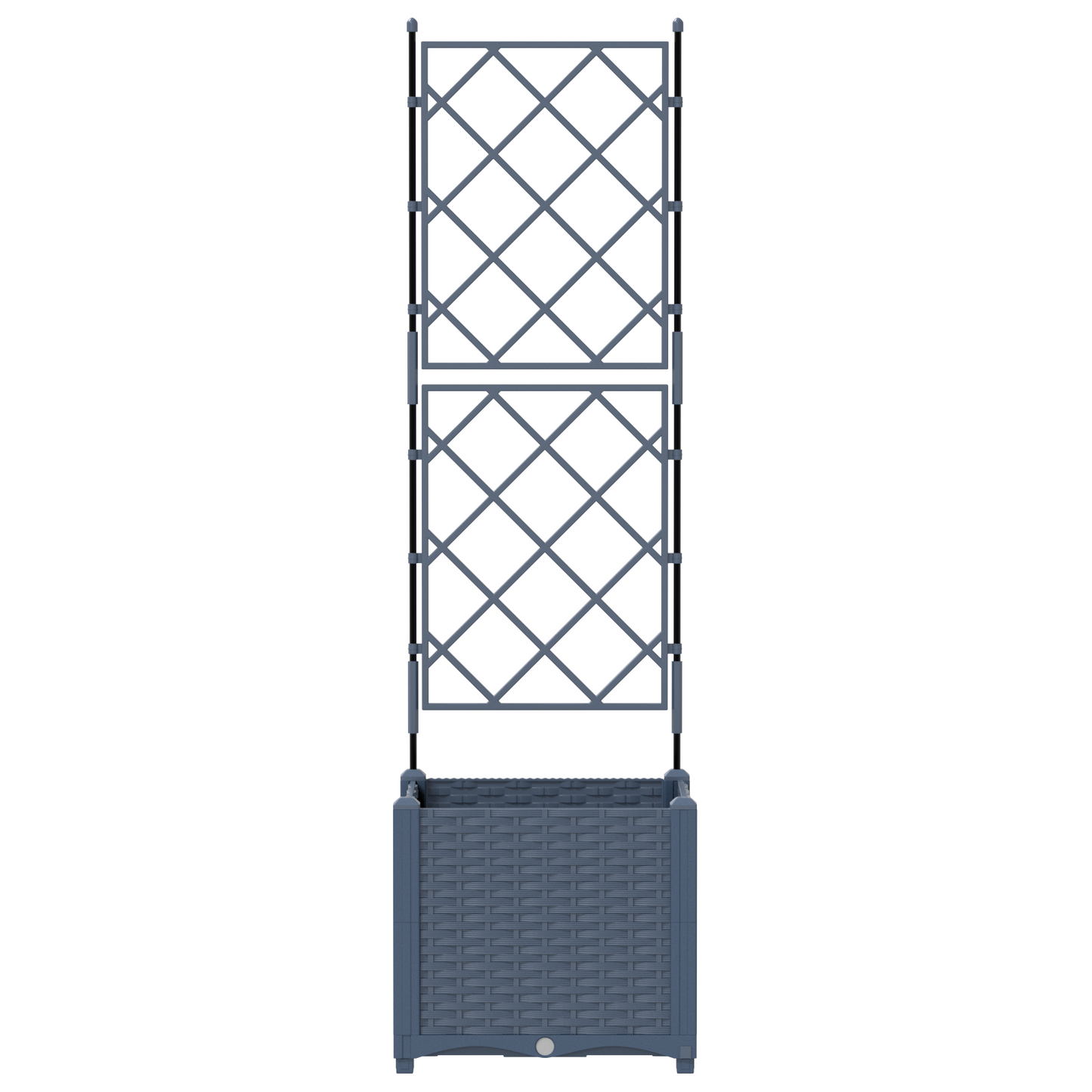 Gartenpflanzer mit Gitter Grau 40 x 40 x 143 cm PP