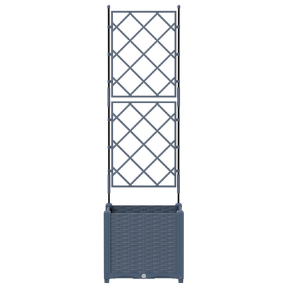 Gartenpflanzer mit Gitter Grau 40 x 40 x 143 cm PP