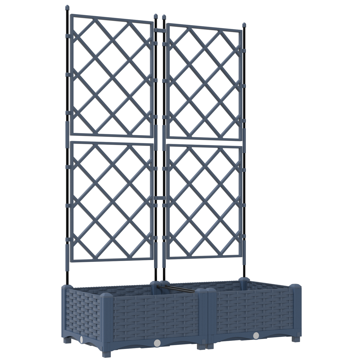 Gartenpflanzer mit Gitter 2 pcs Grau 80 x 40 x 125,5 cm PP