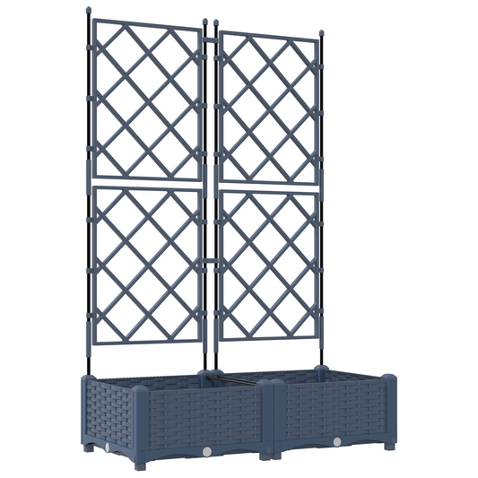 Gartenpflanzer mit Gitter 2 pcs Grau 80 x 40 x 125,5 cm PP