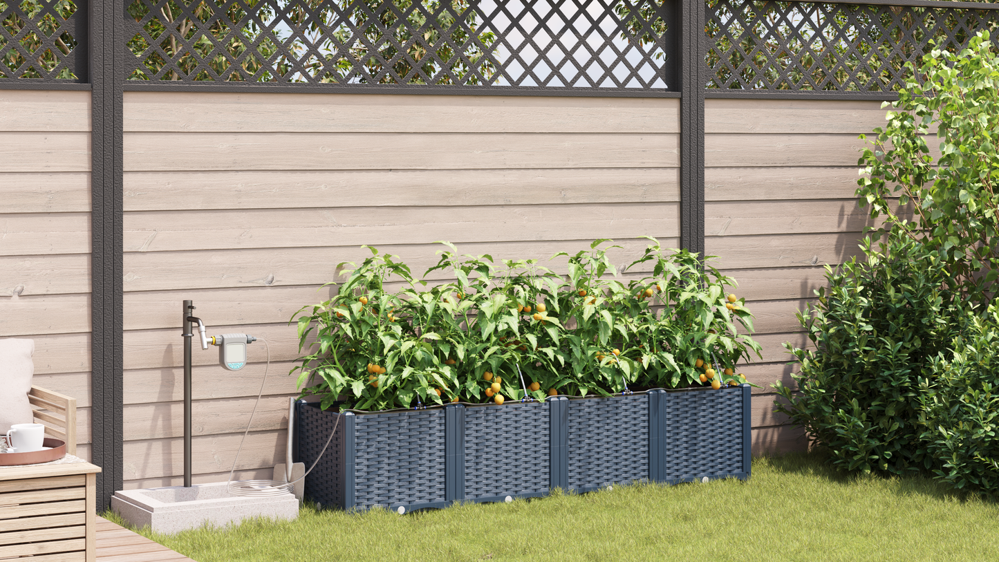 Gartenpflanzer Grau 160 x 40 x 37.5 cm Stahl
