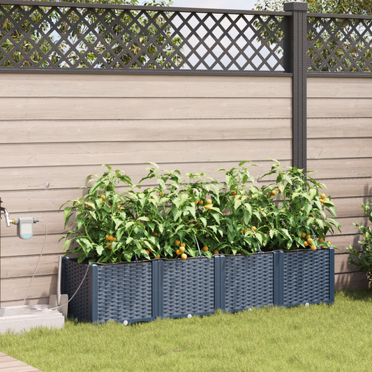 Gartenpflanzer Grau 160 x 40 x 37.5 cm Stahl
