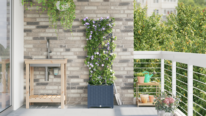 Gartenpflanzer Grau 40 x 40 x 142 cm Stahl