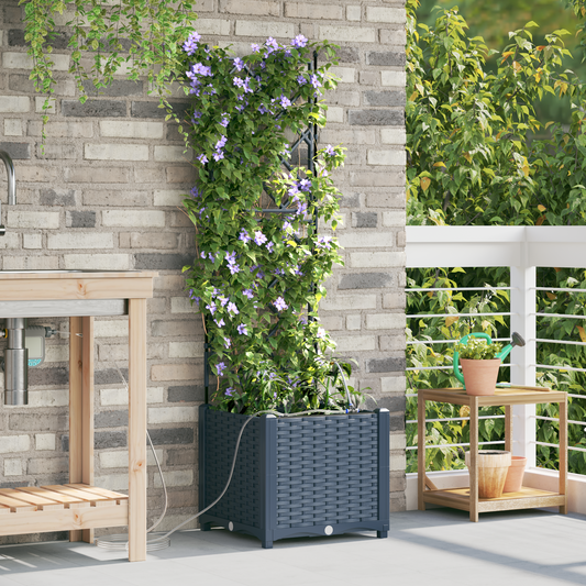 Gartenpflanzer Grau 40 x 40 x 142 cm Stahl