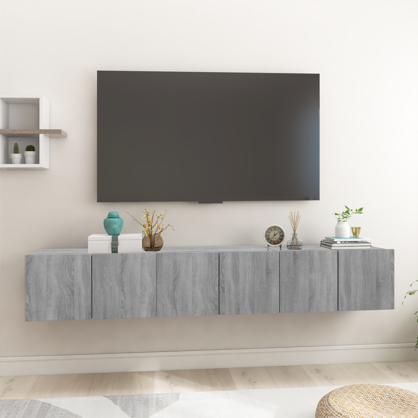 TV-Wandschränke 3 Stk. Grau Sonoma 60x30x30 cm Holzwerkstoff
