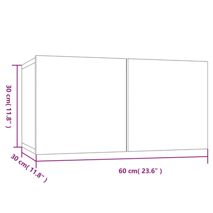 TV-Wandschränke 3 Stk. Grau Sonoma 60x30x30 cm Holzwerkstoff