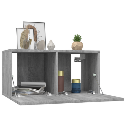 TV-Wandschränke 3 Stk. Grau Sonoma 60x30x30 cm Holzwerkstoff