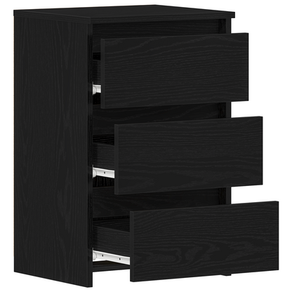 Nachttisch 2 pcs Schwarz Eichen-Optik 40 x 35 x 62,5 cm