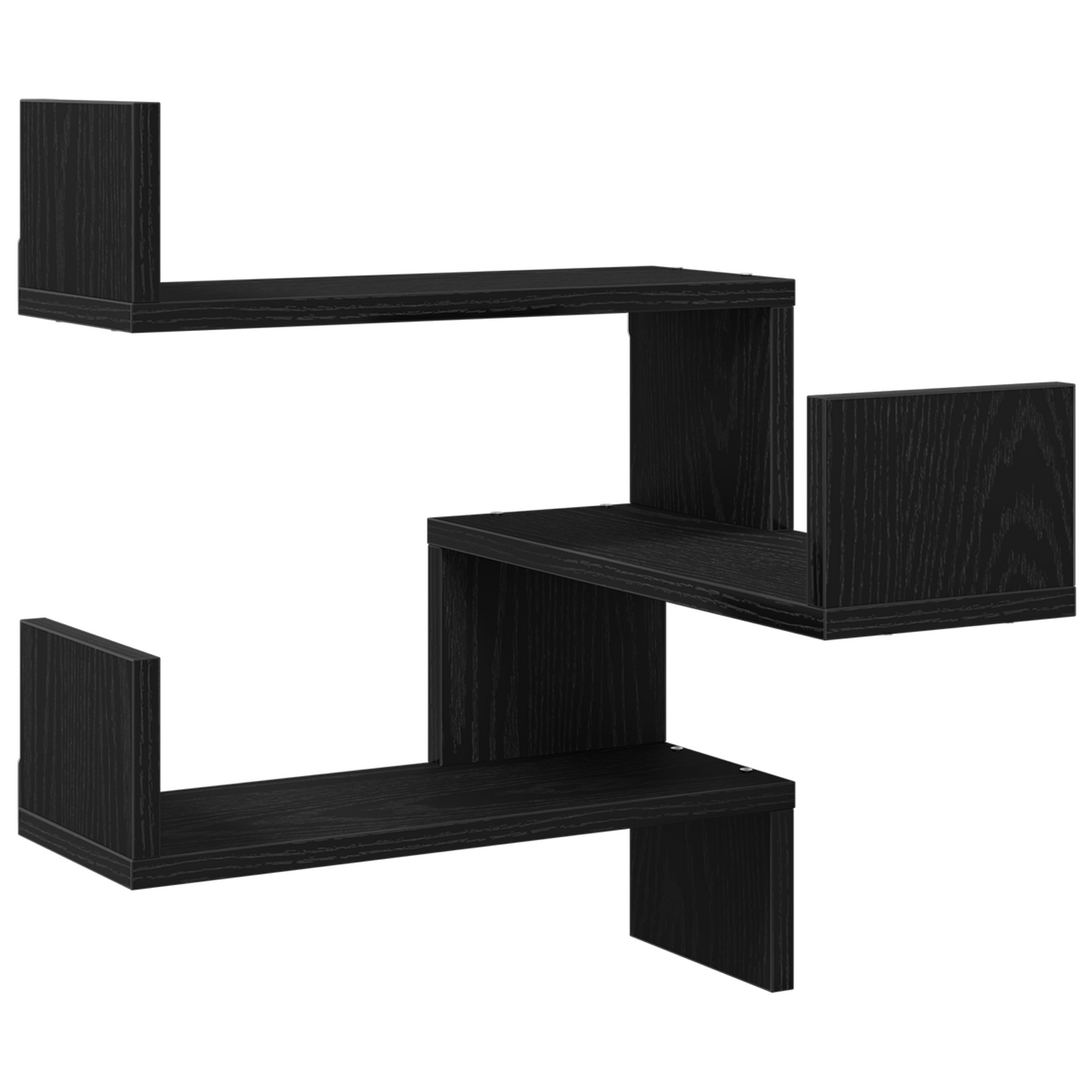 Wand-Eckregal mit Regal 2 pcs Schwarze Eiche 40 x 40 x 49,5 cm